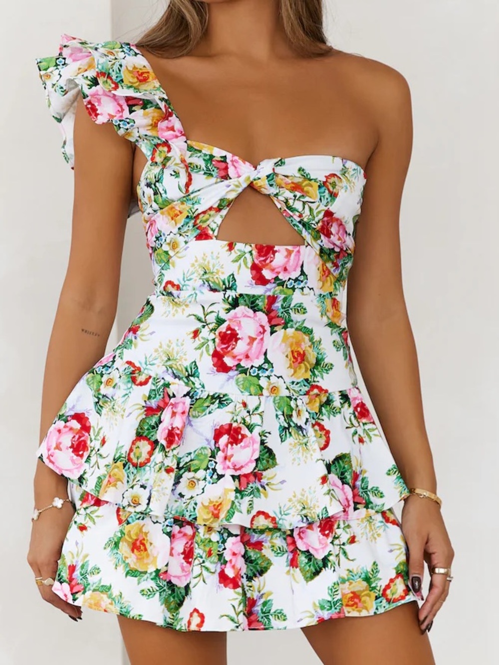 Hello Molly Ruffled Out Dress Floral Print